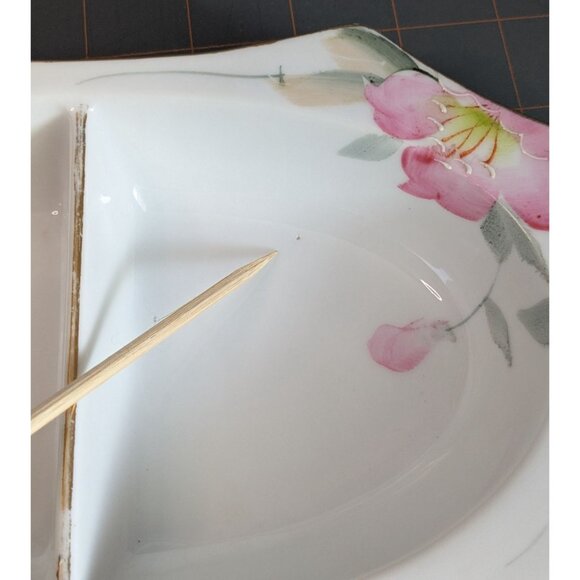 Noritake Azalea 2-Part & oval Relish Dish 8 1/4" Porcelain Floral - Picture 6 of 16